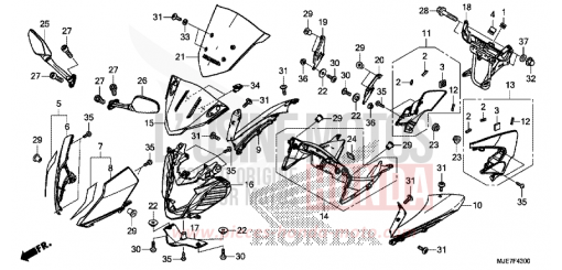 OBERER WINDLAUF CBR650FAJ de 2018